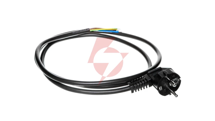 Przewód przyłączeniowy W-3 3x1,5 mm2 czarny z wtyczką kątową 1,5m 51.933