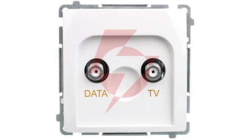 Simon Basic Gniazdo TV-DATA typ F 5-1000 MHz białe BMAD1.01/11