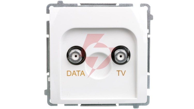 Simon Basic Gniazdo TV-DATA typ F 5-1000 MHz białe BMAD1.01/11