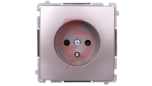 Simon Basic Gniazdo pojedyncze z/u z przesłonami stal inox BMGZ1Z.01/21