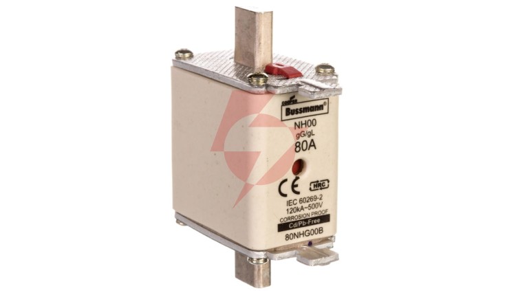 Wkładka NH00 80A 500V gL/gG podwójny wskaźnik 80NHG00B