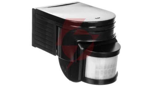 Czujnik ruchu Kanlux SLICK JQ-L-B PIR 1200W IP44 nadbudowywany zasięg do 12m 160st./20st. 3–2000 lx czarny 08391