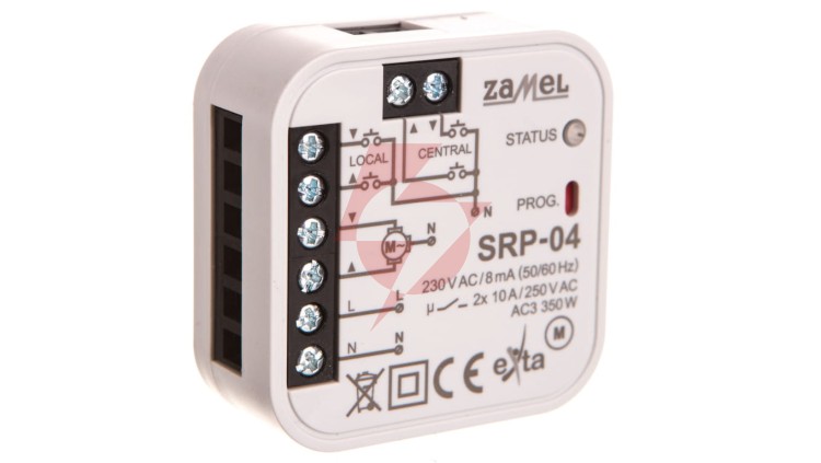 Sterownik rolet dopuszkowy przewodowy 10A 230V 350W SRP-04