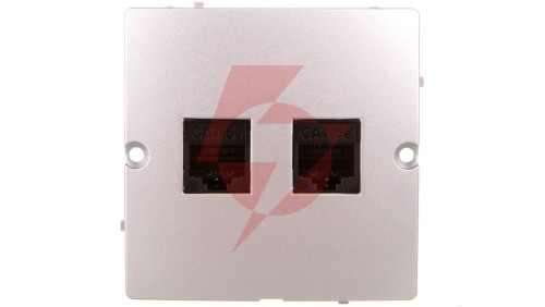 Simon Basic Gniazdo komputerowe podwójne RJ45 kat. 5e srebrny mat BMF52.02/43