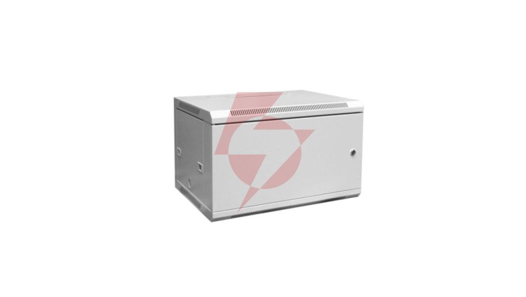 Szafa krosowa wisząca n/dz 19 6U S/600 G/450 szary (RAL 7035) 1W drzwi blaszane DN-W19 06U/450/MD