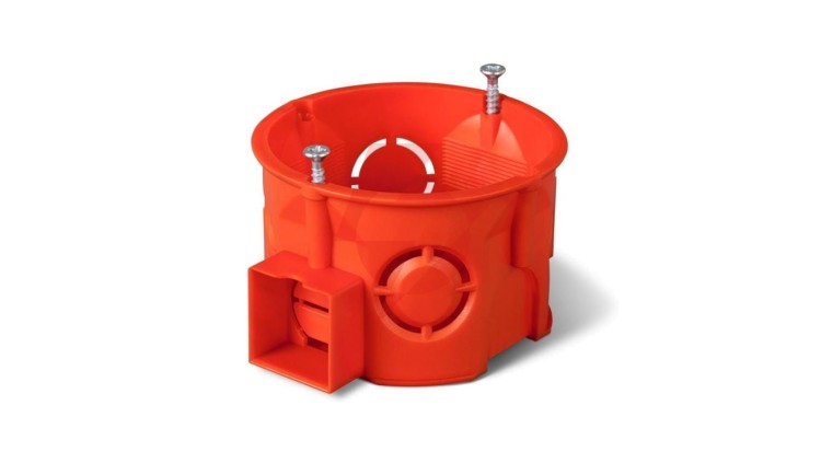 Puszka podtynkowa 60mm łączeniowa płytka z wkrętami czerwona PK-60 PRO 0284-01 /90szt/