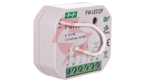 Radiowy dwukanałowy sterownik LED 12V - montaż p/t 10-16V DC FiWave FW-LED2P