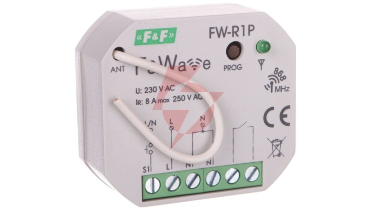 Radiowy pojedyńczy przekaźnik bistabilny - montaż P/t 85-265V AC/DC FiWave FW-R1P