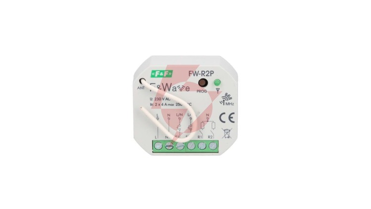 Radiowy podwójny przekaźnik bistabilny - montaż p/t 85-265V AC/DC FiWave FW-R2P