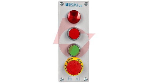 Kaseta kompletna 4-otworowa z nap. LC,KC,KZ,B I 1 przepust M20 24V SP22K4\04-1