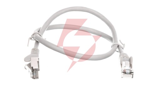 Kabel krosowy patchcord SF/UTP kat.5e CCA szary 0,5m 50143