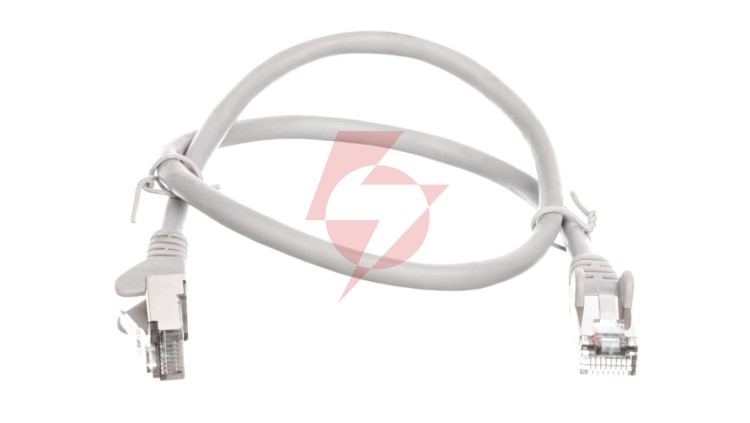 Kabel krosowy patchcord SF/UTP kat.5e CCA szary 0,5m 50143