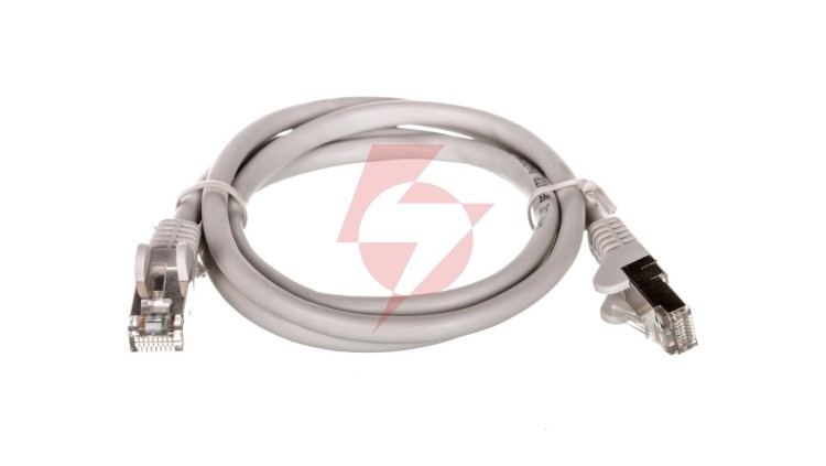 Kabel krosowy patchcord SF/UTP kat.5e CCA szary 1m 50144
