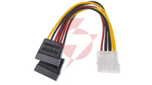 Kabel SATA zasilający MOLEX (M) - S-ATA (F) x2 13cm 68524