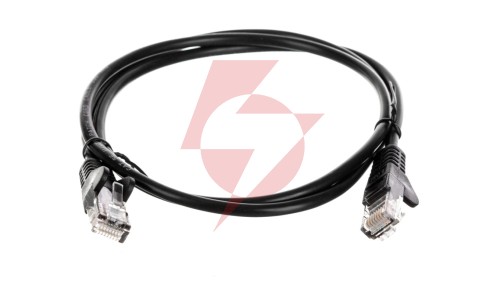 Kabel krosowy patchcord U/UTP kat.5e CCA czarny 1m 68644