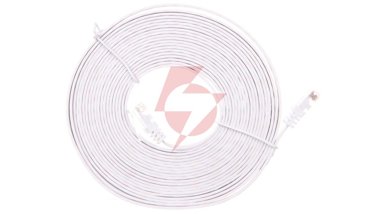 Kabel krosowy płaski patchcord U/UTP kat.5e biały 5m 93361