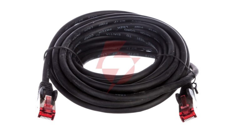Kabel krosowy patchcord S/FTP (PiMF) kat.6 LSZH czarny 5m 68700