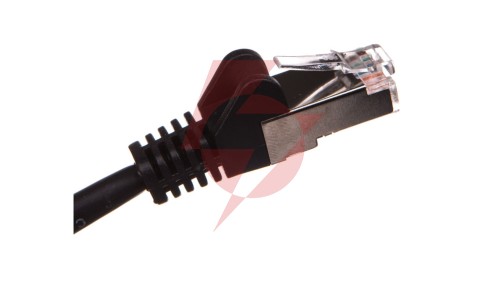 Kabel krosowy patchcord F/UTP kat.5e CCA czarny 1m 68655