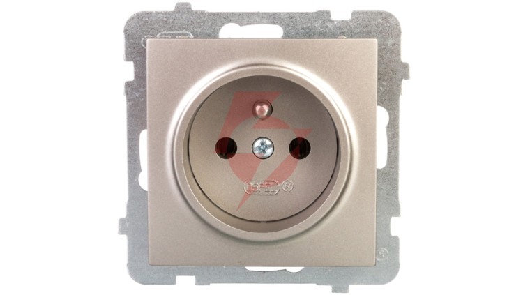 AS Gniazdo pojedyncze z/u satyna light GP-1GZ/m/45