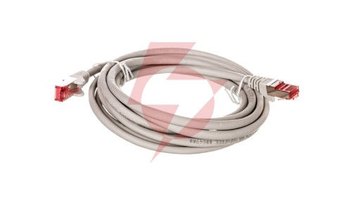 Kabel krosowy patchcord S/FTP (PiMF) kat.6 LSZH szary 3m 50888