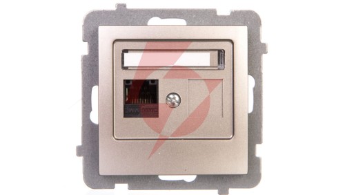 AS Gniazdo komputerowe pojedyncze RJ45 kat.5e MMC satyna light GPK-1G/K/m/45