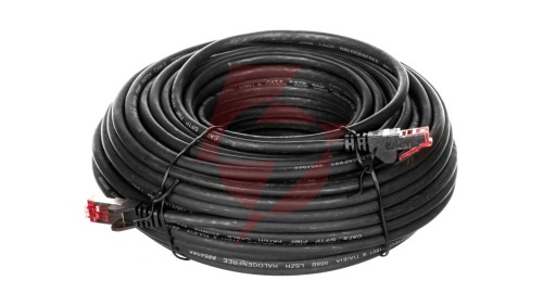 Kabel krosowy patchcord S/FTP (PiMF) kat.6 LSZH czarny 30m 68699