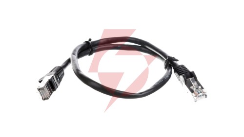 Kabel krosowy patchcord F/UTP kat.5e CCA czarny 0,5m 68654