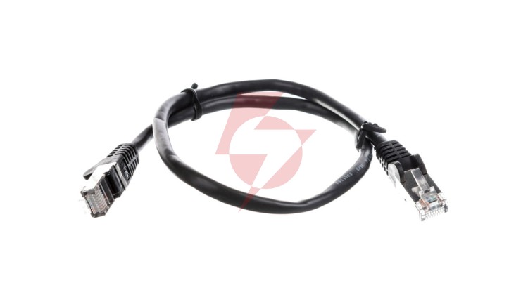 Kabel krosowy patchcord F/UTP kat.5e CCA czarny 0,5m 68654