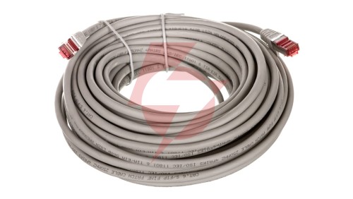 Kabel krosowy patchcord S/FTP (PiMF) kat.6 LSZH szary 15m 50892