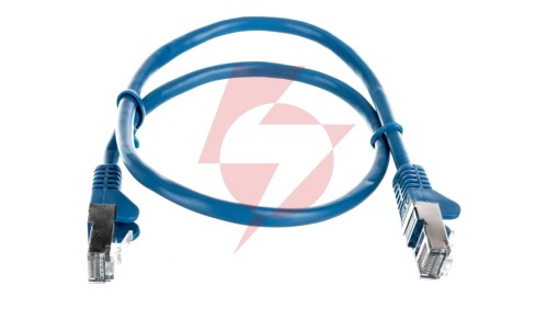 Kabel krosowy patchcord F/UTP kat.5e CCA niebieski 0,5m 50127