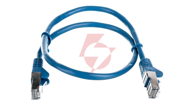 Kabel krosowy patchcord F/UTP kat.5e CCA niebieski 0,5m 50127
