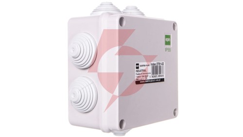 INDUSTRIAL Puszka hermetyczna n/t 129x129x61 z 7 dławnicami IP55 szara 2701-02