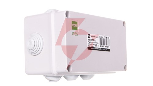 INDUSTRIAL Puszka hermetyczna n/t 156x95x68 z 8 dławnicami IP55 szara 2705-02
