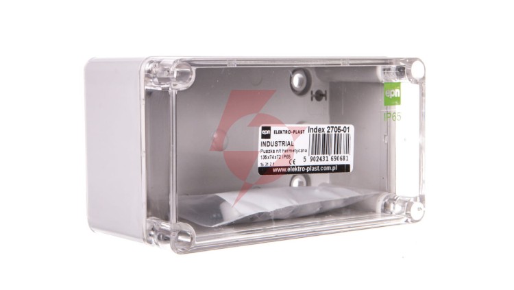 INDUSTRIAL Puszka hermetyczna n/t 135x74x72 IP65 szara 2705-01