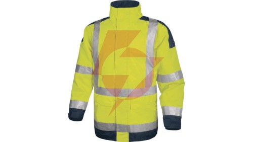 Kurtka ostrzegawcza ocieplana z poliestru Oxford powlekanego poliuretanem kl. 3 kol.żółty fluo-granatowy roz.3XL CORP EASYVJM3X