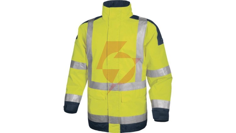 Kurtka ostrzegawcza ocieplana z poliestru Oxford powlekanego poliuretanem kl. 3 kol.żółty fluo-granatowy roz.3XL CORP EASYVJM3X