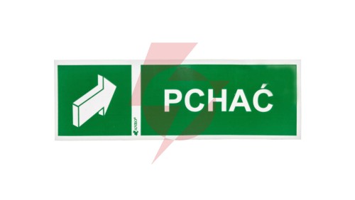Samoprzylepna tabliczka ostrzegawcza /PCHAĆ/ 37E/G/FS