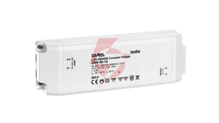 Zasilacz LED slim 12V DC 50W ZNS-50-12 LDX10000140