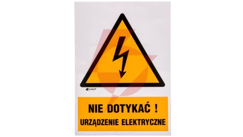 Samoprzylepna tabliczka ostrzegawcza /Nie dotykać urządzenie elektryczne 148x210/ 1EOA/Q4/F
