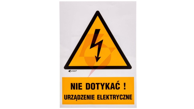 Samoprzylepna tabliczka ostrzegawcza /Nie dotykać urządzenie elektryczne 148x210/ 1EOA/Q4/F