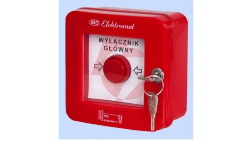 Wyłącznik alarmowy z zamkiem 2Z 2R 12A /WYŁĄCZNK GŁÓWNY/ IP55 WGZ-4s 921493