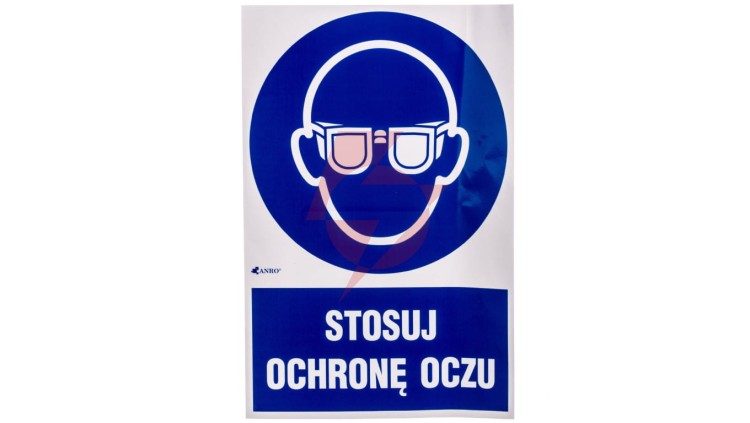 Samoprzylepna tabliczka ostrzegawcza /Stosuj ochronę oczu z podpisem/ IM/004/1/C1/F
