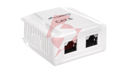 Gniazdo teleinformatyczne natynkowe FTP 2xRJ45 kat.6 OS6-0002-W