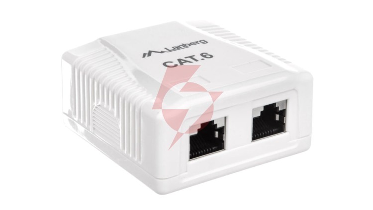 Gniazdo teleinformatyczne natynkowe FTP 2xRJ45 kat.6 OS6-0002-W