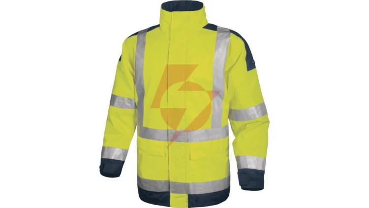 Kurtka ostrzegawcza ocieplana z poliestru Oxford powlekanego poliuretanem kl. 3 kol.żółty fluo-granatowy roz. L CORP EASYVJMGT