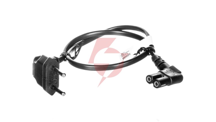 Kabel zasilający kątowy EURO (radiowy) CEE 7/16 - IEC 320 C7 0,5m 56588