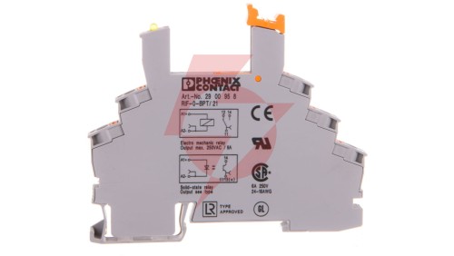 Gniazdo 6,2 mm z zaciskami push-in RIF-0-BPT/21 do 12 i 24 V DC przekaźnika z serii REL-MR 1P lub OPT 2900958