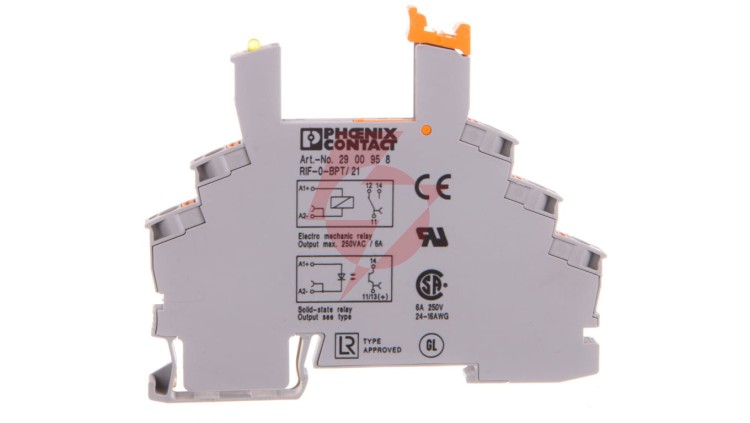 Gniazdo 6,2 mm z zaciskami push-in RIF-0-BPT/21 do 12 i 24 V DC przekaźnika z serii REL-MR 1P lub OPT 2900958