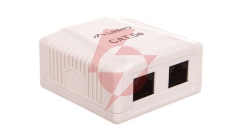 Gniazdo teleinformatyczne natynkowe UTP 2xRJ45 kat.5e OU5-0002-W