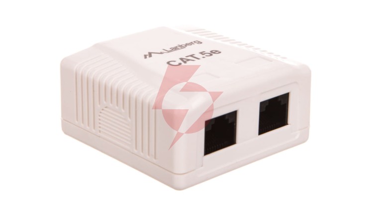 Gniazdo teleinformatyczne natynkowe UTP 2xRJ45 kat.5e OU5-0002-W